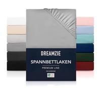 Dreamzie Fitted Sheet 160 x 200 cm - High Bridge up to 35 cm - 100% Microfibre - Blue - Tested for Harmful Substances (Oeko Tex), Bed Sheet with Elastic Band