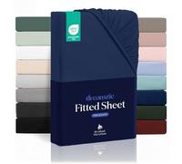 Dreamzie - Fitted Sheet 160 x 200 cm | Soft Microfibre - For Thick Mattresses - Oeko-Tex | Comfort, Breathability, Easy Care - Dark Blue