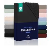 Dreamzie - Fitted Sheet 180 x 200 cm | Soft Microfibre - For Thick Mattresses - Oeko-Tex | Comfort, Breathability, Easy Care - Black
