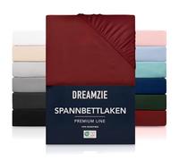 Dreamzie Fitted Sheet 80 x 200 cm for Thick Mattress up to 33 cm - 100% Polyester Microfibre - Bordeaux Certified Chemical Free (Oeko Tex), Fitted Sheet with Full Elastic