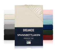 Dreamzie Fitted Sheet 80 x 200 cm - High Bridge up to 35 cm - 100% Microfibre - Beige - Tested for Harmful Substances (Oeko Tex), Bed Sheet with Elastic Band
