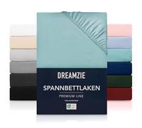 Dreamzie - Fitted Sheet 80 x 200 cm with 35 cm Pocket | Ultra Soft Microfibre - Thick Mattress - Oeko-Tex | Comfort, Breathable, Easy Care - Aqua