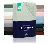 Dreamzie Fitted Sheet 90 x 200 cm - 100% Microfraser - Fitted Sheet for Thick Mattresses up to 33 cm - Light Green - Tested for Harmful Substances (Oeko Tex), Bed Sheet with Elastic Band