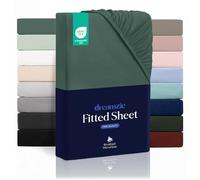 Dreamzie Fitted Sheet 90 x 200 cm - 100% Microfraser - Fitted Sheet for Thick Mattresses up to 33 cm - Petrol Green - Tested for Harmful Substances (Oeko Tex), Bed Sheet with Elastic Band