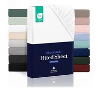 Dreamzie Fitted Sheets 200 x 200 - Bonnet 35 cm - Soft Microfibre - for Thick Mattresses - Oeko-Tex Certified - White