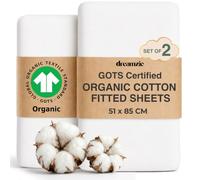 Dreamzie - Next To Me Crib Sheets - 100% Organic Cotton - 85x51 - Set of 2