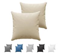 Dreamzie Pillowcases (Set Of 2) - Beige - For Pillows 40 x 40 cm - 100% Cotton Jersey - Cotton Pillowcase - Pillow Cover For Bed - Pillowcase Pillow -Pillow Protector Resistant and Hypoallergenic
