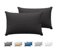 Dreamzie Pillowcases (Set Of 2) - Black - For Pillows 50 x 70 cm - 100% Cotton Jersey - Cotton Pillowcase - Pillow Cover For Bed - Pillowcase Pillow -Pillow Protector Resistant and Hypoallergenic