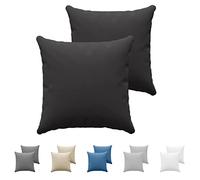 Dreamzie Pillowcases (Set Of 2) - Black - For Pillows 65 x 65 cm - 100% Cotton Jersey - Cotton Pillowcase - Pillow Cover For Bed - Pillowcase Pillow -Pillow Protector Resistant and Hypoallergenic