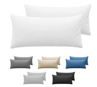 Dreamzie Pillowcases (Set Of 2) - White - For Pillows 40 x 80 cm - 100% Cotton Jersey - Cotton Pillowcase - Pillow Cover For Bed - Pillowcase Pillow -Pillow Protector Resistant and Hypoallergenic