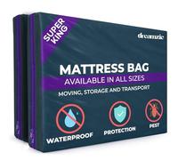 Dreamzie Super King Mattress Cover for Moving, Mattress Storage Bag, Opaque Plastic, Tear Resistant, with Zip - Super King - Pack of 2