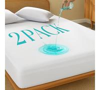 Dreamzie - Waterproof Mattress Protector - Breathable and Quiet - Double Mattress Protector - Machine Washable - Set of 2-45cm Deep Pocket Mattress Cover