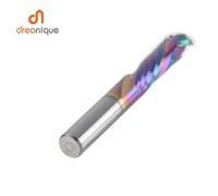 Dreanique 1pc DSP2FC compression milling cutter end mill 2 Spiral Flutes Carbide Milling Tool with DLC coating for woodworking