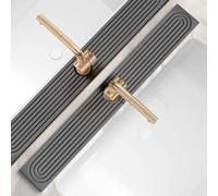 Dreatim 30 inch Kitchen Faucet Absorbent Mat - Diatomaceous Earth Splash Guard for Sink Faucet, Aesthetic Water Absorbing Stone Tray in The Modern Home [30 x 3.9 , Dark grey]