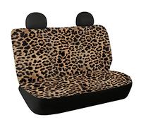 Dreaweet Brown Leopard Print Auto Back Seat Covers Protectors for Car Sedan Truck SUV, Wild Cheetah Theme Women Rear Bench Covers Back Seat Only Men Auto Interior Accessory for Kids Pet
