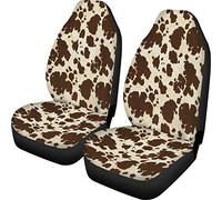 Dreaweet Cozy Car Seat Covers Brown Leopard Print Car Front Bucket Seat Cover Auto Accessories Universal Fits for Most Cars 2PCS