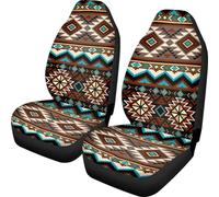 Dreaweet Navajo Car Seat Covers Front Seats Only,Native American Ethnic Tribal Geometric Pattern Seat Covers for Car SUV Trucks Sedan 2 Pcs Vehicle Seat Protectors