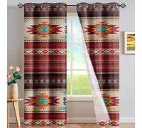 Dreaweet Southwestern Pattern Curtains for Bedroom & Living Room - 84 inch Length Native American Style Blackout Window Curtains - 2 Panels, 52 x 84 in