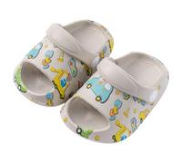 DRECAGE Toddler Clogs for Boys Girls Quick Dry Kids Sliders with Adjustable Back Strap Non-Slip Shower Shoes Garden Sandals Summer Slippers for Beach Pool Car Grey 7.5-8 Toddler Label Size 170