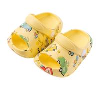 DRECAGE Toddler Clogs for Boys Girls Quick Dry Kids Sliders with Adjustable Back Strap Non-Slip Shower Shoes Garden Sandals Summer Slippers for Beach Pool Car Yellow 6.5-7 Toddler Label Size 160