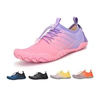 DRECAGE Womens Aqua Shoes Water Shoes Quick Drying Barefoot Beach Shoes Socks for Snorkeling Surfing Swimming 5UK Pink Purple Label Size 38