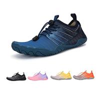 DRECAGE Womens Aqua Shoes Water Shoes Quick Drying Barefoot Beach Shoes Socks for Snorkeling Surfing Swimming 5UK Blue Label Size 38