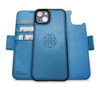 dreem 3-in-1 Wallet Case for iPhone 14/16e/17e | Built-In Kick-Stand, Magnetic Detachable Vegan Leather Flip Cover with RFID Blocking Card Holder, MagSafe Compatible, Gift Box [Fibonacci: Slate]