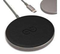 Dreem Empower Magnetic Wireless Charger Pad - Compatible with MagSafe for iPhone 17/16/15/14/13/12 & Qi-Certified Devices - Premium Vegan Leather [Black]