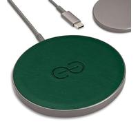 Dreem Empower Magnetic Wireless Charger Pad - Compatible with MagSafe for iPhone 17/16/15/14/13/12 & Qi-Certified Devices - Premium Vegan Leather [Green]