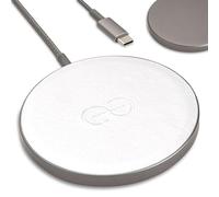 Dreem Empower Magnetic Wireless Charger Pad - Compatible with MagSafe for iPhone 17/16/15/14/13/12 & Qi-Certified Devices - Premium Vegan Leather [White]