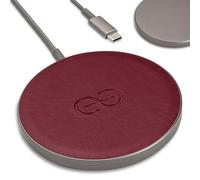 Dreem Empower Magnetic Wireless Charger Pad - Compatible with MagSafe for iPhone 17/16/15/14/13/12 & Qi-Certified Devices - Premium Vegan Leather [Burgundy]