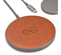 Dreem Empower Magnetic Wireless Charger Pad (Factory Seconds) - Compatible with MagSafe for iPhone 17/16/15/14/13/12 & Qi-Certified Devices - Premium Vegan Leather [Caramel]
