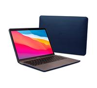 Dreem Euclid MacBook Air Case - 13-Inch Hard Laptop Cover for MacBook Air 2020-2018 (Retina, M1, M2, M3, M4), Luxurious Vegan Leather, Protective Top & Bottom Shells, USB Port Slots [Royal]