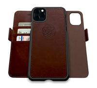 dreem Fibonacci 2-in-1 Wallet Case for Apple iPhone 11 Pro Max - Luxury Vegan Leather, Magnetic Detachable Shockproof Phone Case, RFID Card Protection, 2-Way Flip Stand - Coffee