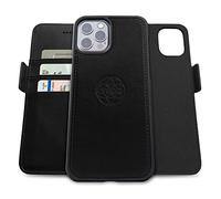 dreem Fibonacci 2-in-1 Wallet Case for Apple iPhone 12 & 12 Pro - Luxury Vegan Leather, Magnetic Detachable Shockproof Phone Case, RFID Card Protection, 2-Way Flip Stand - Black