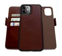 dreem Fibonacci 2-in-1 Wallet Case for Apple iPhone 12 Mini - Luxury Vegan Leather, Magnetic Detachable Shockproof Phone Case, RFID Card Protection, 2-Way Flip Stand - Coffee