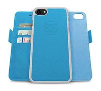 dreem Fibonacci 2-in-1 Wallet Case for Apple iPhone SE 3 (2022), SE 2, & 8/7 - Luxury Vegan Leather, Magnetic Detachable Shockproof Phone Case, RFID Card Protection, 2-Way Flip Stand - Sky