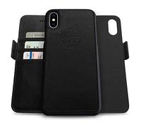 dreem Fibonacci 2-in-1 Wallet Case for Apple iPhone Xs Max - Luxury Vegan Leather, Magnetic Detachable Shockproof Phone Case, RFID Card Protection, 2-Way Flip Stand - [Black]