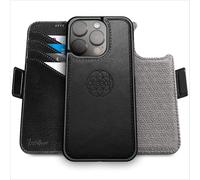 dreem Fibonacci iPhone 15 Pro Max wallet case / 2-in-1 shockproof case and detachable vegan leather folio, MagSafe compatible, RFID protection [Black]