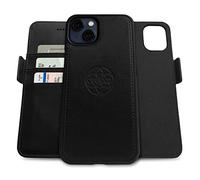 dreem Fibonacci wallet case compatible with iPhone 13/2-in-1 shockproof case and detachable vegan leather folio, MagSafe compatible, RFID protection [Black]