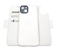 dreem Fibonacci Wallet Case for iPhone 14 & iPhone 16e Case Wallet | 3-in-1 Magnetic Detachable Vegan Leather Cover with Built-In Kick-Stand, RFID Blocking Card Holder, MagSafe Compatible [White]