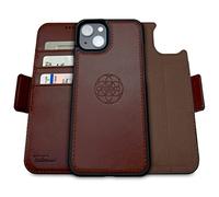 dreem Fibonacci Wallet Case for iPhone 14 & iPhone 16e Case Wallet | 3-in-1 Magnetic Detachable Vegan Leather Cover with Built-In Kick-Stand, RFID Blocking Card Holder, MagSafe Compatible [Coffee]