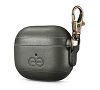 Dreem Om AirPods 3 Case Cover with Keychain Clip for Apple AirPods 3rd Generation, Vegan Leather AirPod Case for Men & Women, Luxury Earbuds Accessory for iPhone - Grey