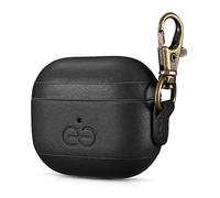 Dreem Om AirPods 3 Case Cover with Keychain Clip for Apple AirPods 3rd Generation, Vegan Leather AirPod Case for Men & Women, Luxury Earbuds Accessory for iPhone - Black