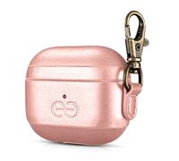 Dreem Om Case Cover with Keychain Clip compatible with AirPods 3 for Apple AirPods 3rd Generation, Vegan Leather AirPod Case for Men & Women, Luxury Earbuds Accessory for iPhone - Rose