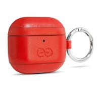 Dreem Om Case Cover with Keychain Clip Compatible with AirPods 4 for Apple AirPods 4th Generation, Vegan Leather AirPod Case for Men & Women, Luxury Earbuds Accessory for iPhone - Red