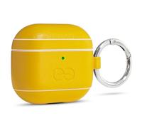 Dreem Om Case Cover with Keychain Clip Compatible with AirPods 4 for Apple AirPods 4th Generation, Vegan Leather AirPod Case for Men & Women, Luxury Earbuds Accessory for iPhone - Yellow