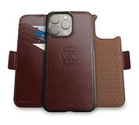 dreem Wallet Case for iPhone 15 Pro, Revolutionary Vert/Hor Phone Stand, Magnetic Detachable Vegan Leather Flip Cover RFID Blocking Card Holder, MagSafe-Fit, Gift Box [Fibonacci: Coffee]