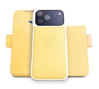 dreem Wallet Case for iPhone 17 Pro Max, Revolutionary Vert/Hor Phone Stand, Magnetic Detachable Vegan Leather Flip Cover RFID Blocking Card Holder, MagSafe-Fit, Gift Box [Fibonacci: Butter Yellow]