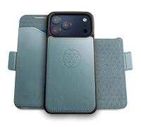 dreem Wallet Case for iPhone 17 Pro, Revolutionary Vert/Hor Phone Stand, Magnetic Detachable Vegan Leather Flip Cover RFID Blocking Card Holder, MagSafe-Fit, Gift Box [Fibonacci: Slate Blue]